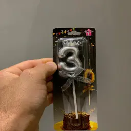 شموع ارقام فضي